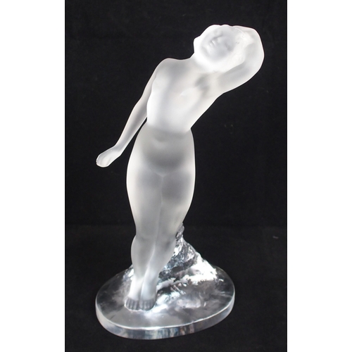 501 - A Lalique 'Danseuse Bras Baisse' frosted glass female figure