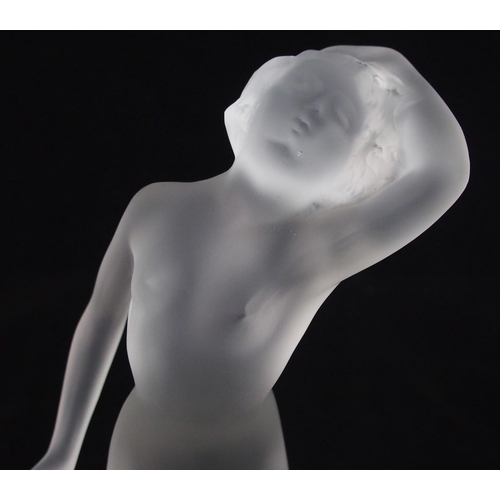 501 - A Lalique 'Danseuse Bras Baisse' frosted glass female figure