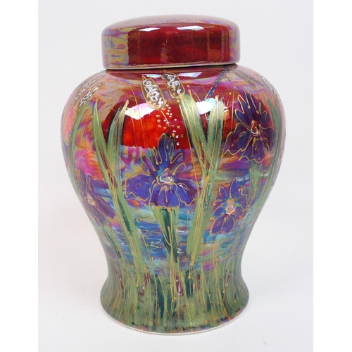 503 - An Anita Harris Art Pottery 'Iris Lustre' ginger jar