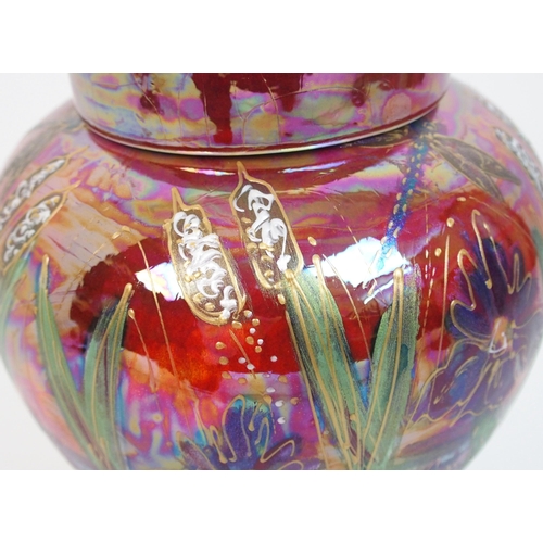 503 - An Anita Harris Art Pottery 'Iris Lustre' ginger jar