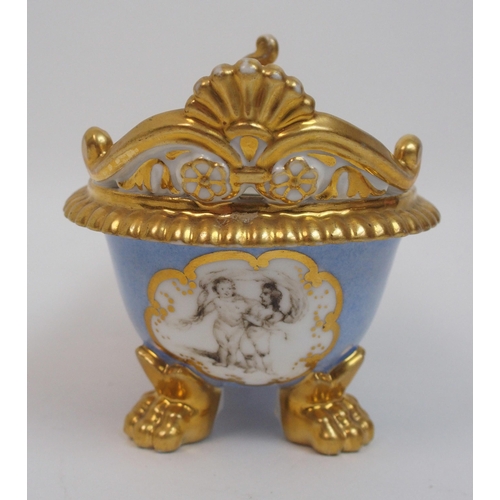 505 - An English 19th Century porcelain double inkwell