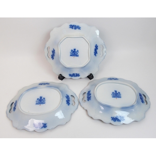 506 - A Victorian flow blue dessert service