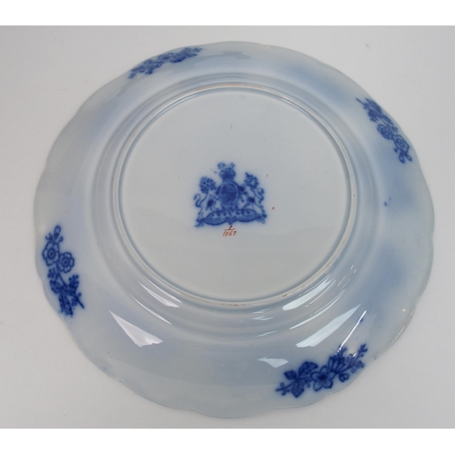 506 - A Victorian flow blue dessert service