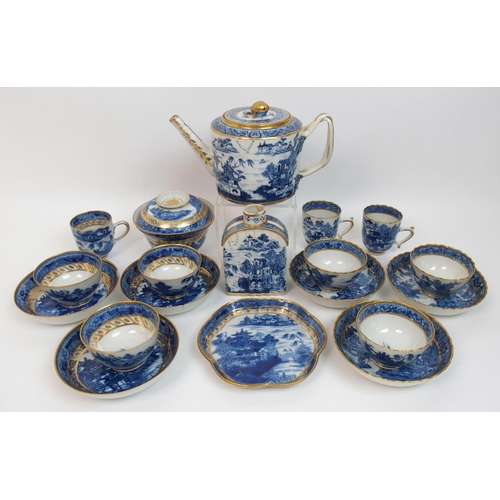 507 - An early 19th Century English Willow pattern tea set