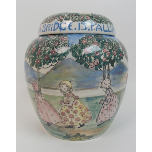 513 - Mary L Fairgrieve (1875-1969) A pottery ginger jar and cover