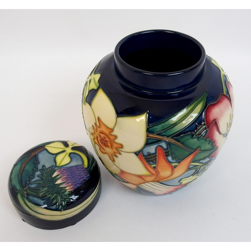 535 - A Moorcroft Golden Jubilee pattern ginger jar