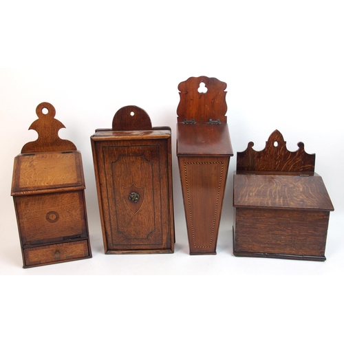 556 - A country oak wall mounted candle box