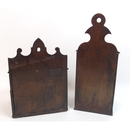 556 - A country oak wall mounted candle box