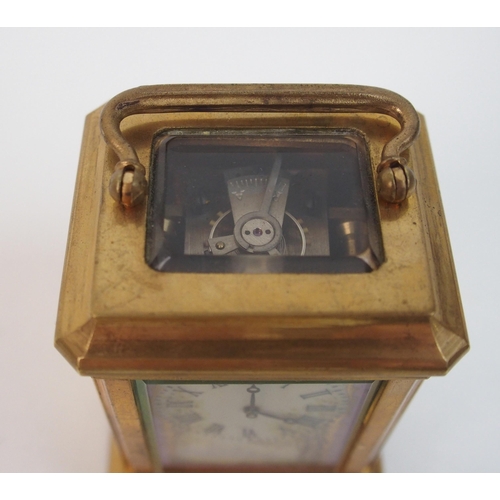 566 - A Miniature French carriage clock