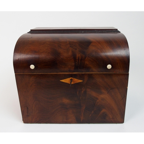 567 - A 19th century flame mahogany decanter box