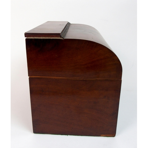 567 - A 19th century flame mahogany decanter box