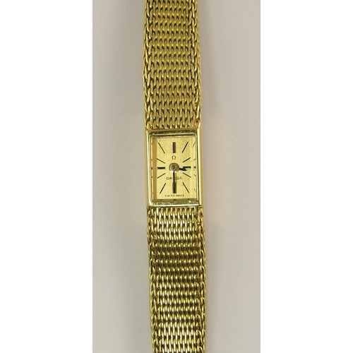 608 - An 18ct gold ladies Omega wristwatch