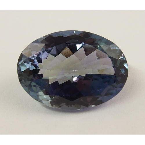 609 - A loose oval mixed cut tanzanite