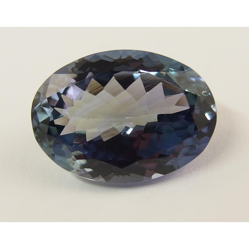 609 - A loose oval mixed cut tanzanite