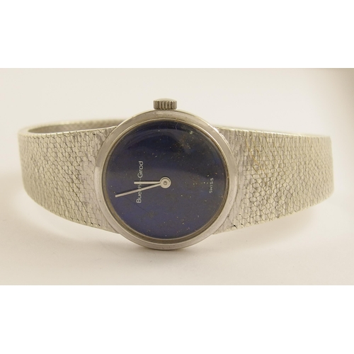 616 - A 9ct ladies Buche Girod watch with a lapis lazuli dial