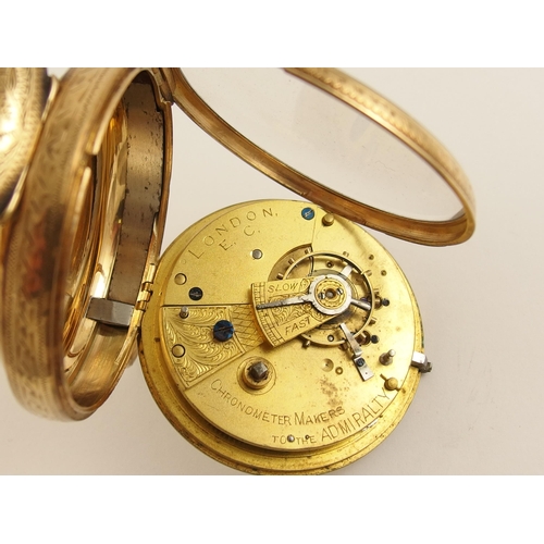 624 - A 9ct gold open face pocket watch