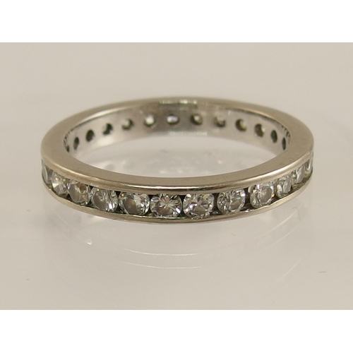 631 - An 18ct white gold full eternity ring