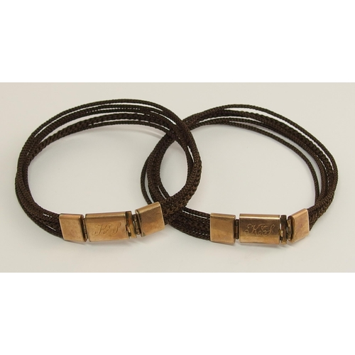 636 - Two woven hair bracelets