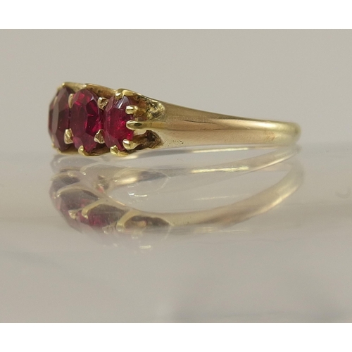 657 - A five stone ruby ring