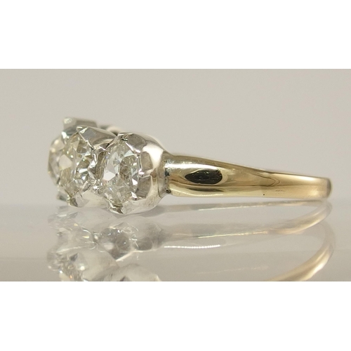 659 - A five stone old cut diamond ring of approx 1.75ct in total