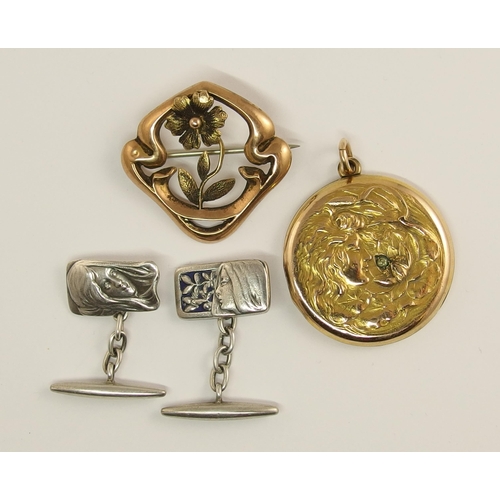 667 - A collection of Art Nouveau Jewellery