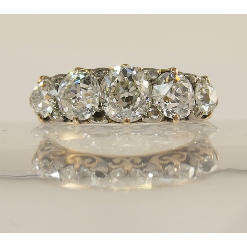 686 - A substantial five stone diamond ring of approx 2.40cts