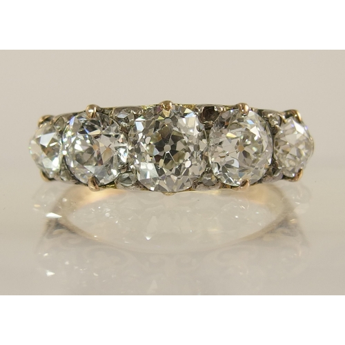 686 - A substantial five stone diamond ring of approx 2.40cts