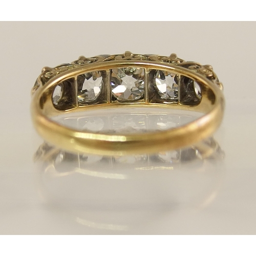 686 - A substantial five stone diamond ring of approx 2.40cts