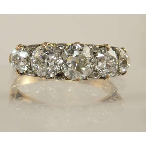 686 - A substantial five stone diamond ring of approx 2.40cts