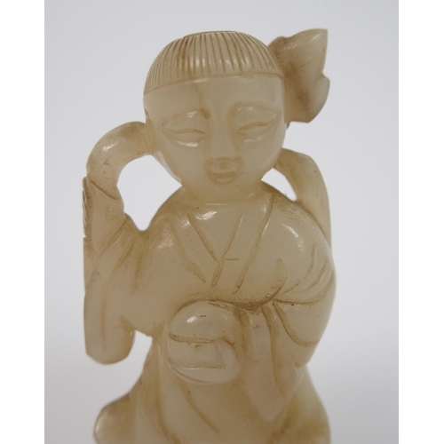 70 - A Chinese hardstone carving of a young boy