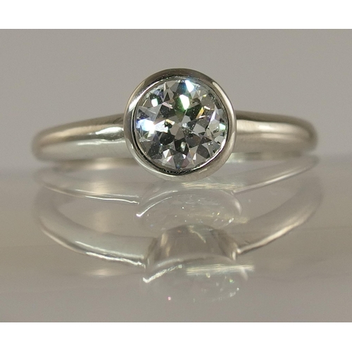 719 - A platinum solitaire diamond ring of estimated approx 0.60cts