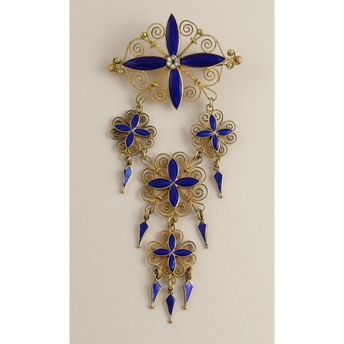 729 - A traditional Norwegian solje enamel brooch