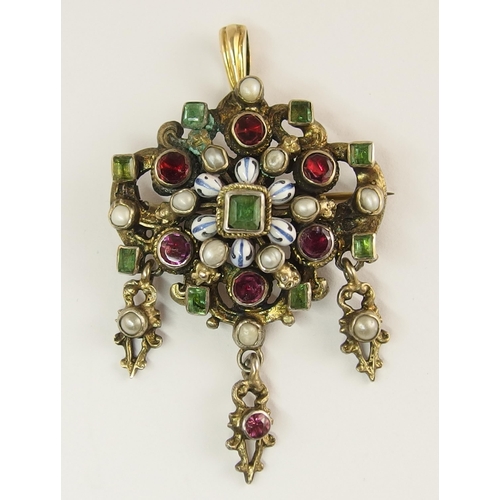 736 - An Austro-Hungarian pendant brooch