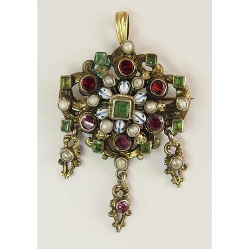 736 - An Austro-Hungarian pendant brooch