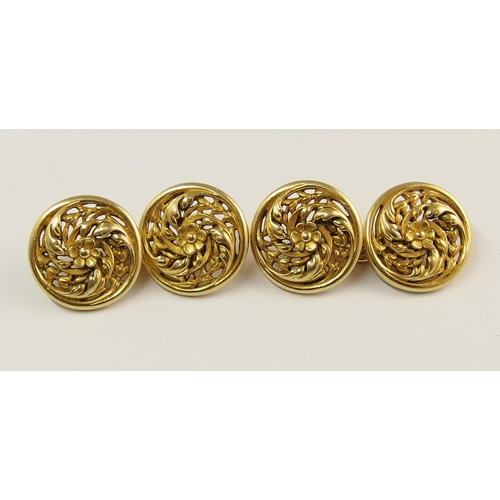 740 - A pair of French 18ct gold cufflinks by WIESE