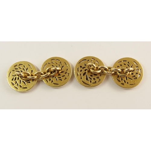 740 - A pair of French 18ct gold cufflinks by WIESE