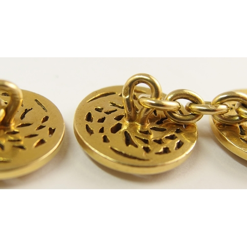 740 - A pair of French 18ct gold cufflinks by WIESE