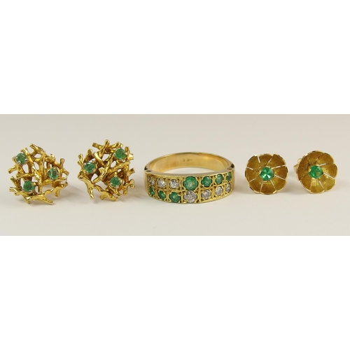 741 - A collection of emerald jewellery