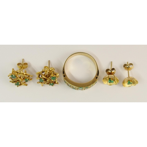 741 - A collection of emerald jewellery