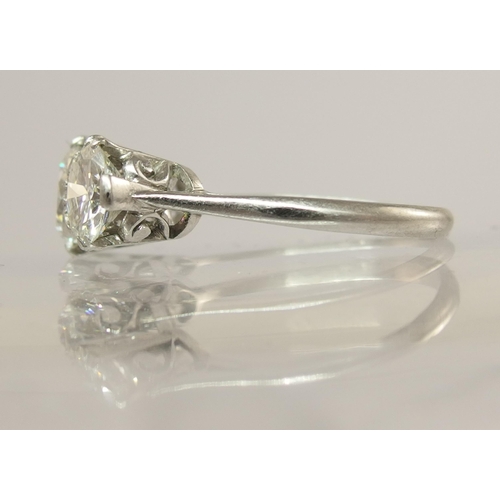 750 - A substantial three stone diamond ring