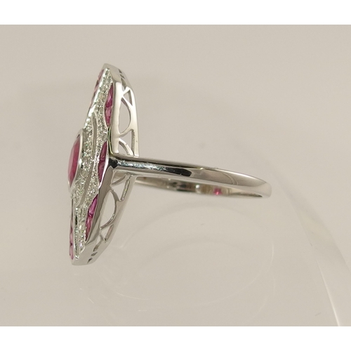 753 - A 14ct ruby and diamond Art Deco style ring