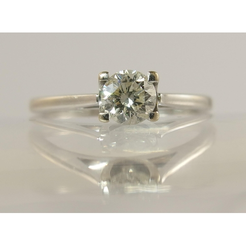 754 - An 18ct white gold solitaire diamond ring