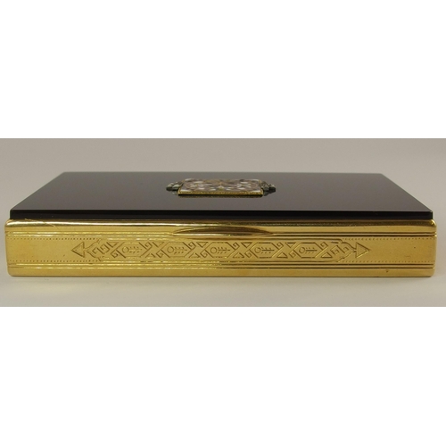 764 - An Art Deco CARTIER 18ct gold onyx enamel and diamond box