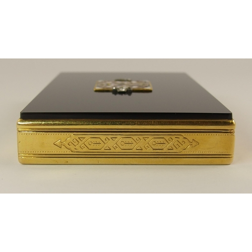 764 - An Art Deco CARTIER 18ct gold onyx enamel and diamond box