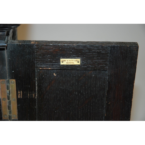 804 - A Victorian ebonised oak miniature cabinet