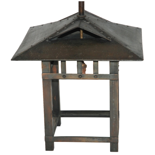 805 - An oxidised copper hall lantern