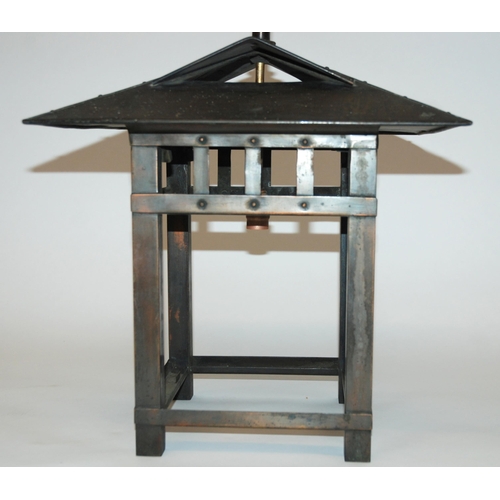 805 - An oxidised copper hall lantern