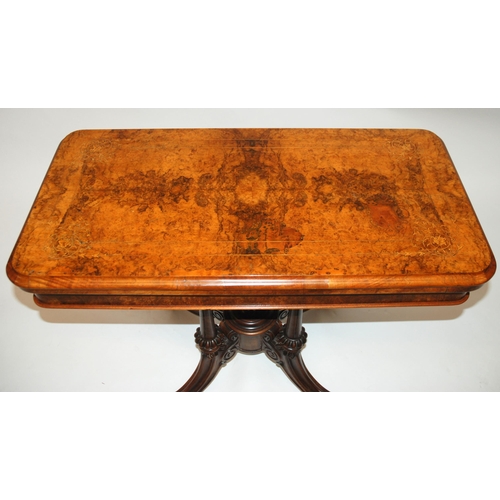 806 - A Victorian walnut card table