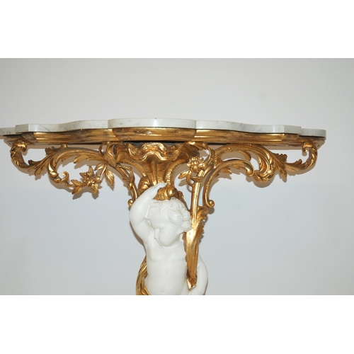 813 - A Louis XVI style giltwood console table