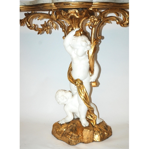 813 - A Louis XVI style giltwood console table